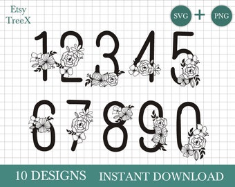 Download Floral Number Svg Etsy
