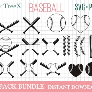 Pacote SVG de beisebol por Oxee, taco de beisebol SVG, bola de beisebol SVG, monograma de beisebol SVG, tacos de beisebol cruzados SVG, arquivo de corte Cricut