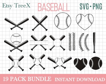 Baseball SVG bundle by Oxee, baseball bat SVG, baseball ball SVG, baseball monogram svg, crossed baseball bats svg, Cut File Cricut