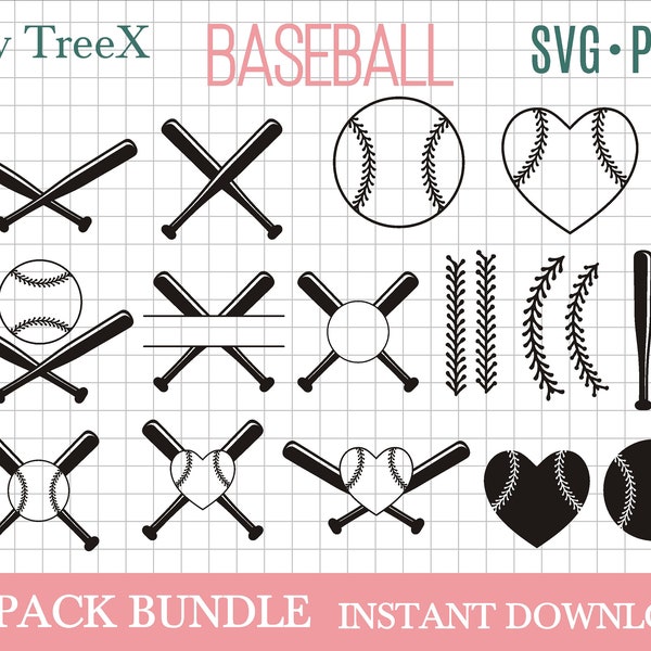 Baseball SVG bundle by Oxee, baseball bat SVG, baseball ball SVG, baseball monogram svg, crossed baseball bats svg, Cut File Cricut