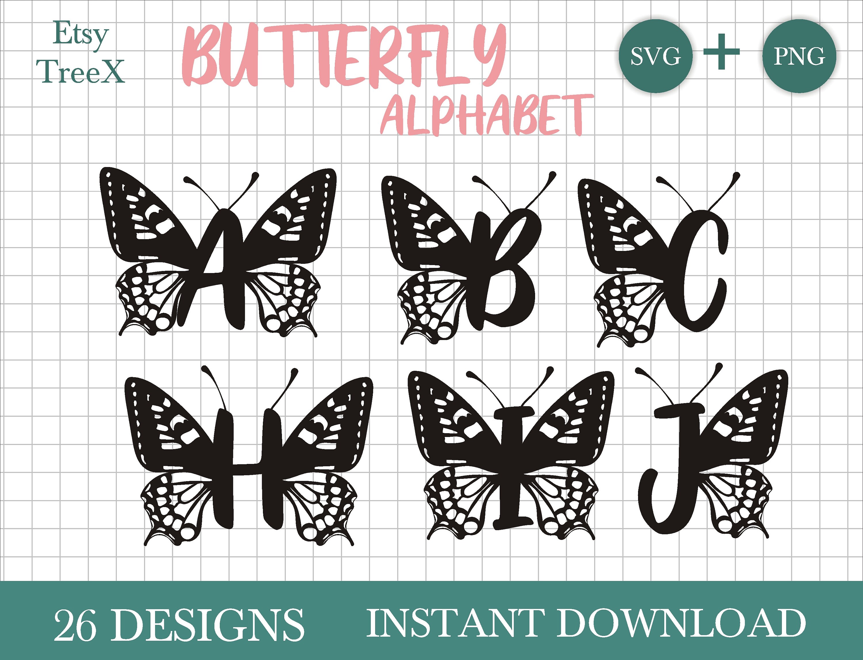Free Free Butterfly Alphabet Svg 257 SVG PNG EPS DXF File