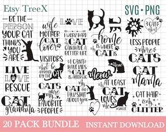 Cat SVG bundle by Oxee, cat mom svg, cat grandma svg, cut file, cat silhouette svg, cat quotes, cat rescue, sarcastic cat quotes svg