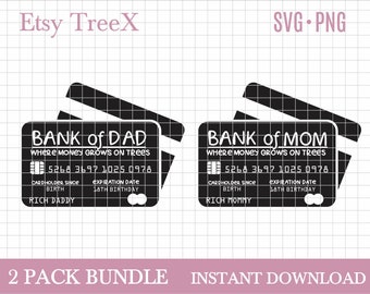 Bank of Dad SVG: Mom & Dad Card Cut File (Digital Download)