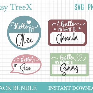 Hello My name is svg bundle by Oxee, name badge svg, i&#39;m name sign svg, cricut silhouette svg