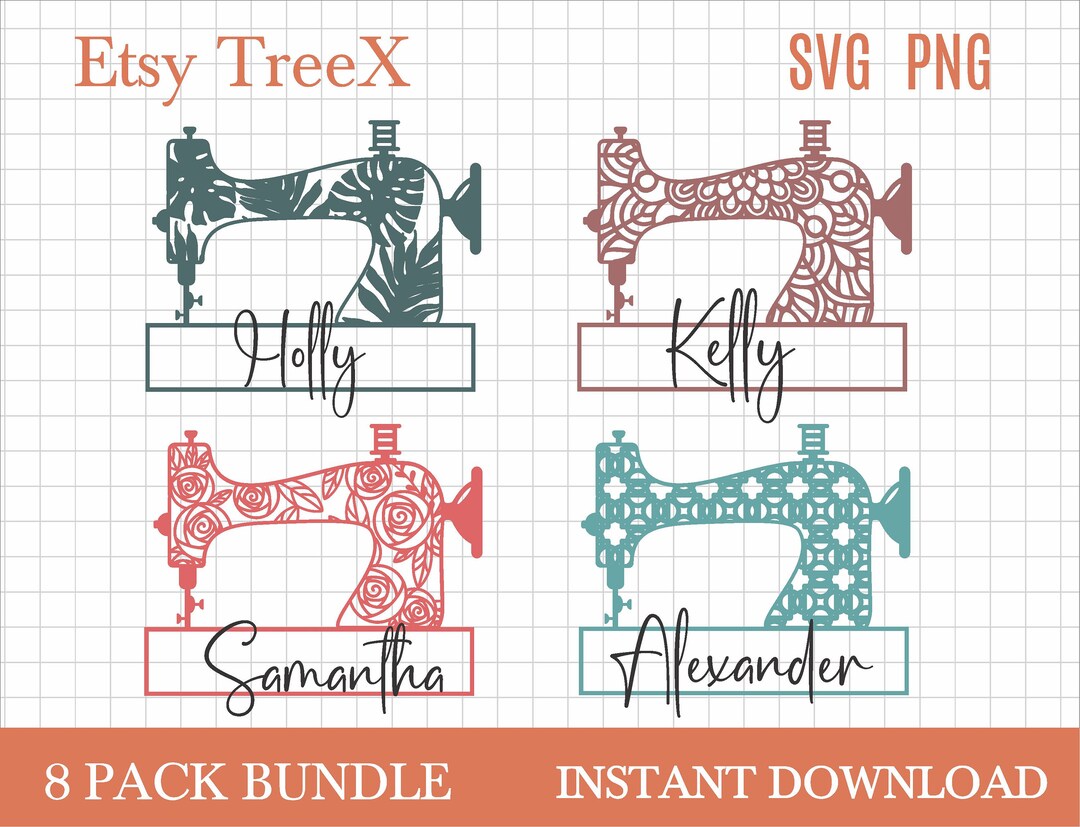 Sewing Monogram SVG Bundle, Sewing Logo, Sewing Machine Monogram Svg by