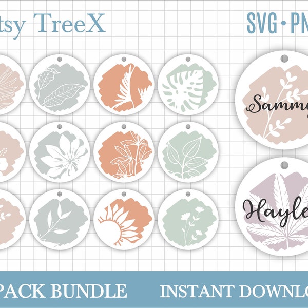 Wzór SVG na brelok z motywem kwiatowym: Brelok z pociągnięciami pędzla (do pobrania w wersji cyfrowej)