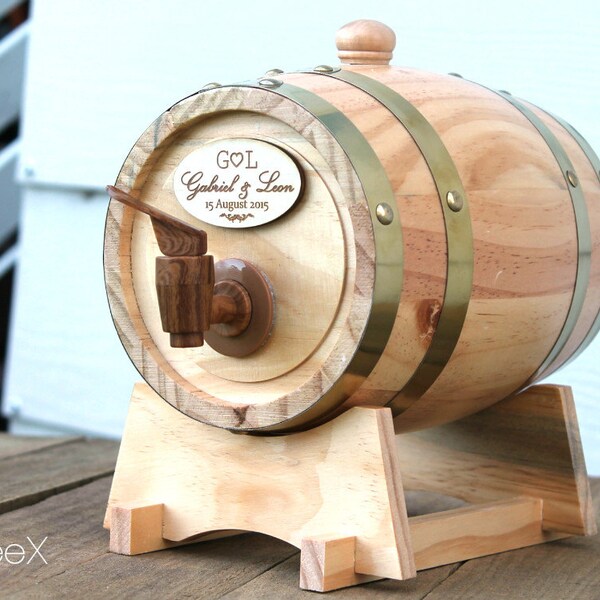 New!! Wood Whiskey and Wine barrel by Treex, personalized 1.5L party barrel, fathers day gift, groomsman gift, anniversary gift
