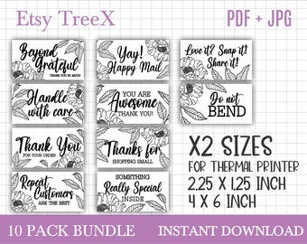Hand Lettered Thermal Printer Label Bundle: Small Business Stickers (PDF)
