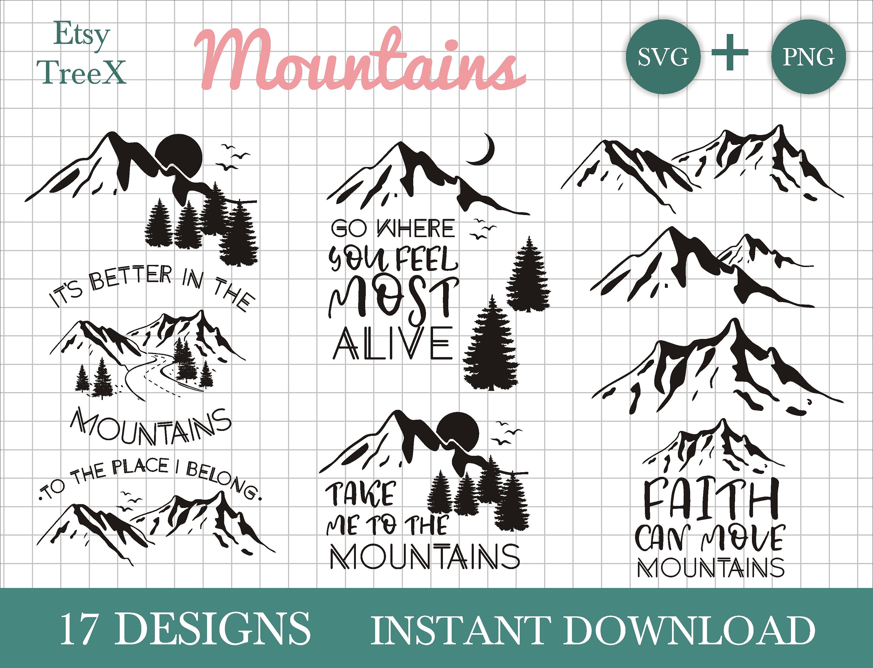 Mountains SVG bundle mountain quotes svg by Oxee mountains | Etsy