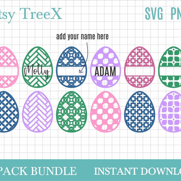 Geometric Easter egg bundle SVG, Easter svg, Easter eggs monogram svg by Oxee, Easter kids t shirt design svg, egg hunting cut file