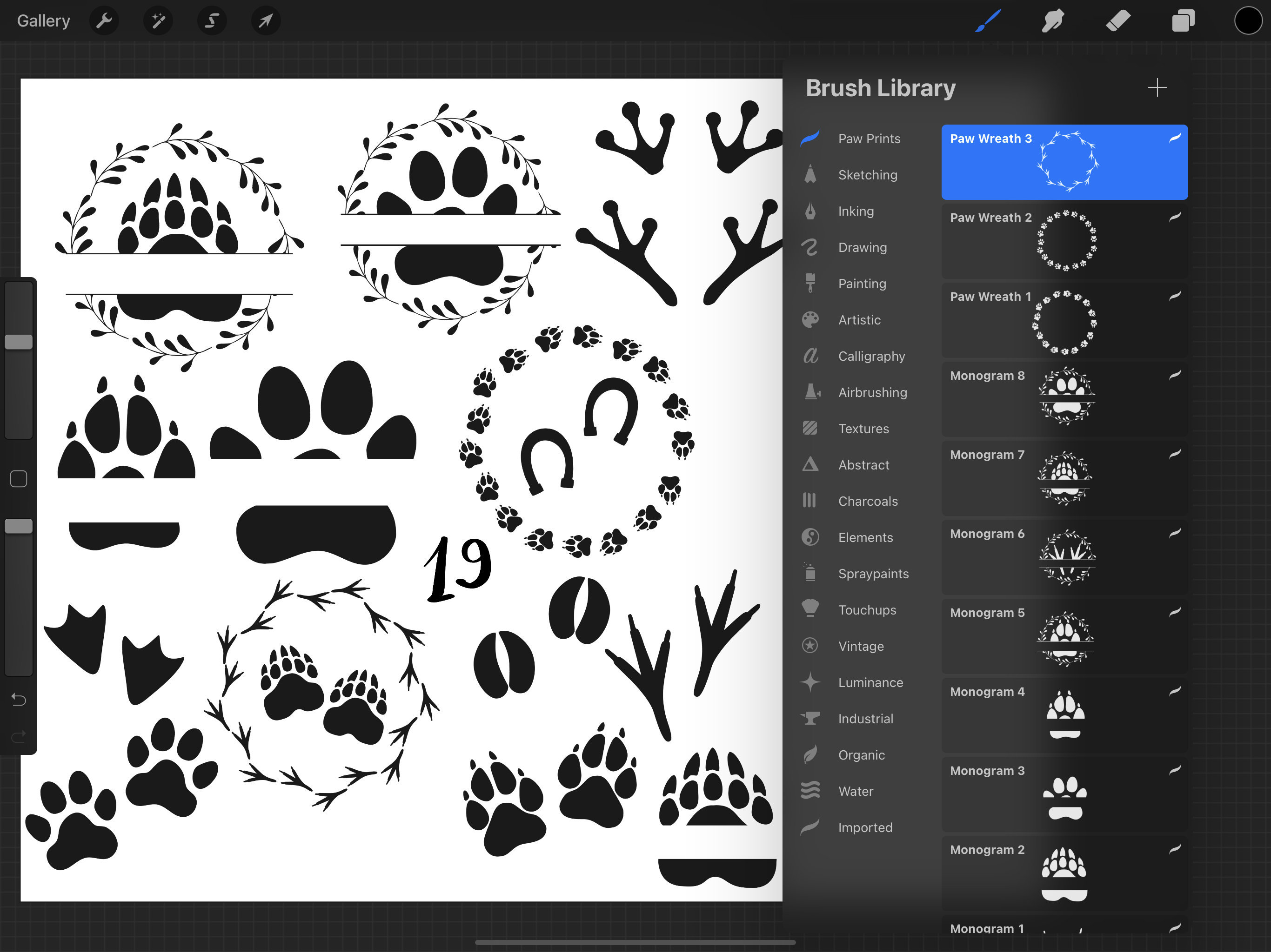 Paw print cheap brush