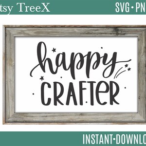 Happy crafter SVG sign by Oxee, Craft SVG, Crafting SVG, Craft Room svg, Funny craft quote svg, Vinyl svg, Cut File Cricut