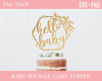 Hello Baby Cake Topper SVG, Laser Cut File (Digital Download)