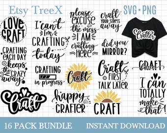 Craft SVG Bundle: Funny Craft Quotes, Vinyl Cut Files (Digital Download)