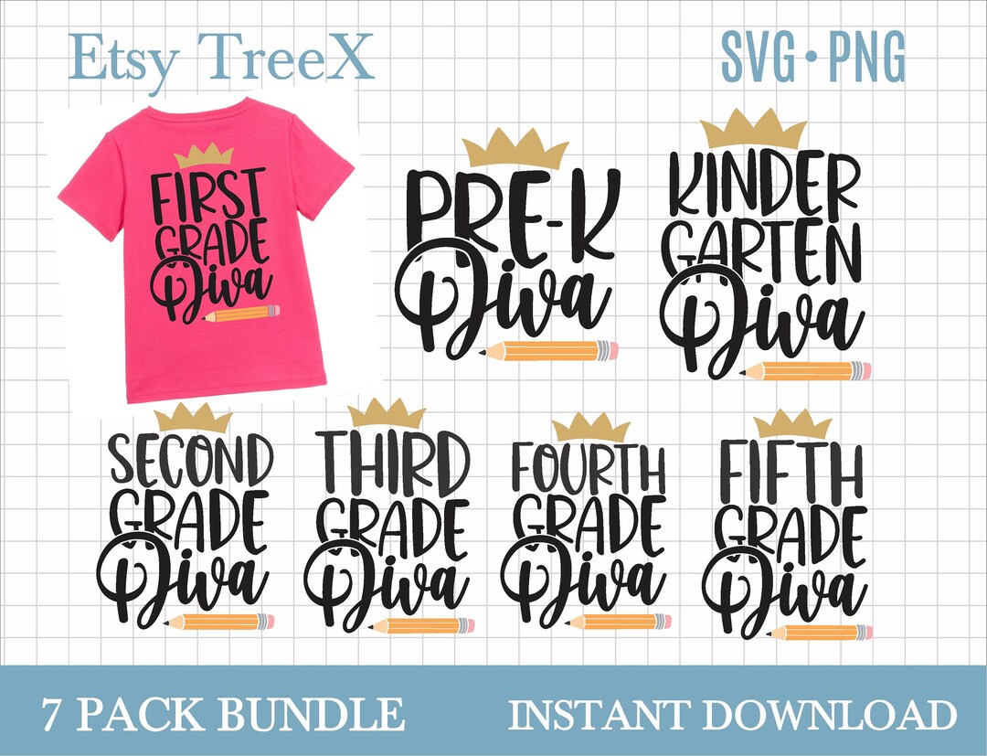 Back to School Shirts Svg Bundle by Oxee, Hand Lettered First Day of ...