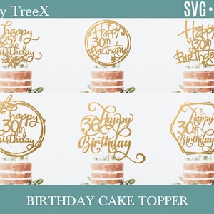 Benutzerdefinierte Zahl Geburtstag Cake Topper svg Bundle von Oxee, Cake Topper geschnitten Datei, Laser cut Cake Topper Datei, Vektor Cake Topper Datei