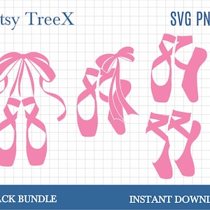 Paquete SVG de zapatos de ballet con flores de Oxee, zapatos de baile puntiagudos dibujados a mano SVG, zapatos de ballet colgantes