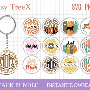 Mom keychain pattern svg by Oxee, mothers day keychain svg, key ring pattern svg, keychain svg