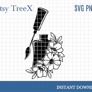 Nail master logo SVG by Oxee, nail polish logo cut file, floral nail polish svg, cricut cut file, silhouette