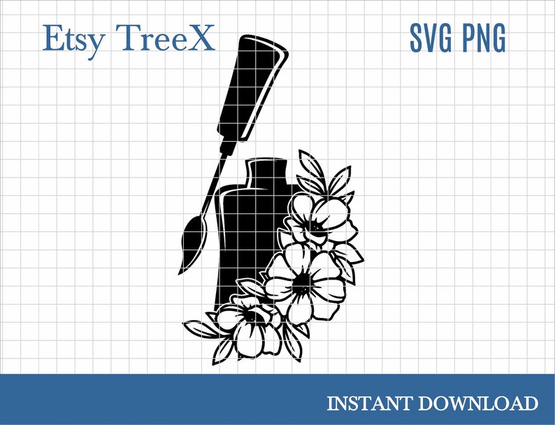 Nail master logo SVG par Oxee, fichier de coupe de logo de vernis à ongles, svg de vernis à ongles floral, fichier de coupe cricut, silhouette image 1