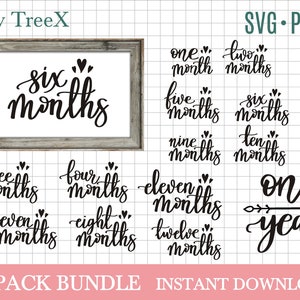 Baby Milestone SVG bundel door Oxee, Cricut pasgeboren teken svg, negen maanden svg, drie maanden svg, Cricut baby mijlpalen, maandelijkse baby leeftijd svg