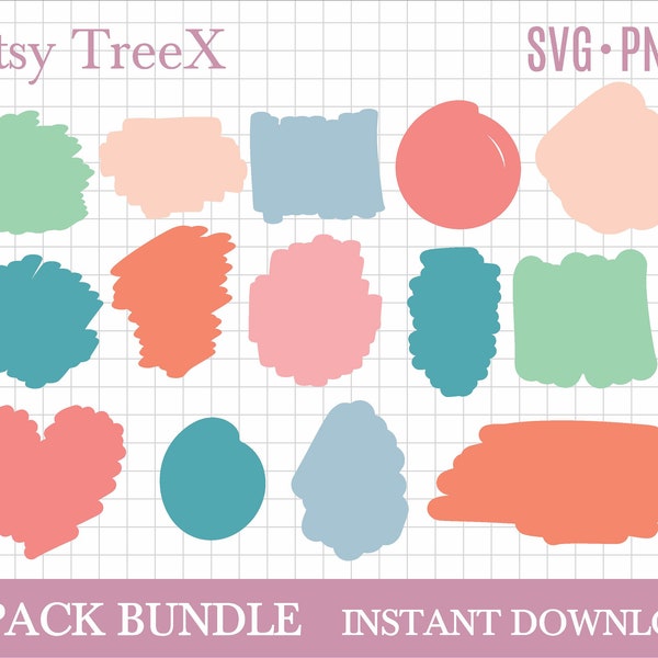 Brush strokes SVG bundle, paint splats svg, airbrush spots svg by Oxee, paint brush svg png, cricut file, keychain svg