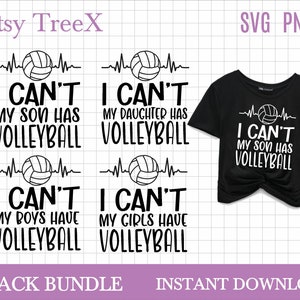 Paquete SVG de voleibol sarcástico de Oxee, no puedo camiseta de mamá de voleibol SVG, Cut File Cricut, chica de voleibol, camiseta de mamá deportiva