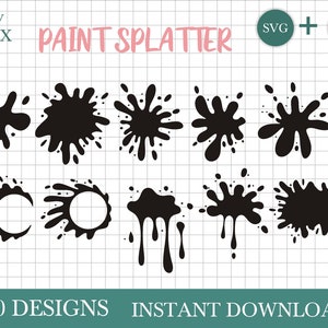 Paint splatter SVG bundle, paint splats svg by Oxee, paint sihouette svg, Ink splatter, Paint streak blob, Cut File for Cricut