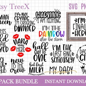 Baby svg bundle hand lettered by Oxee, baby quote svg, newborn svg, baby boy baby girl svg, cute baby sayings svg