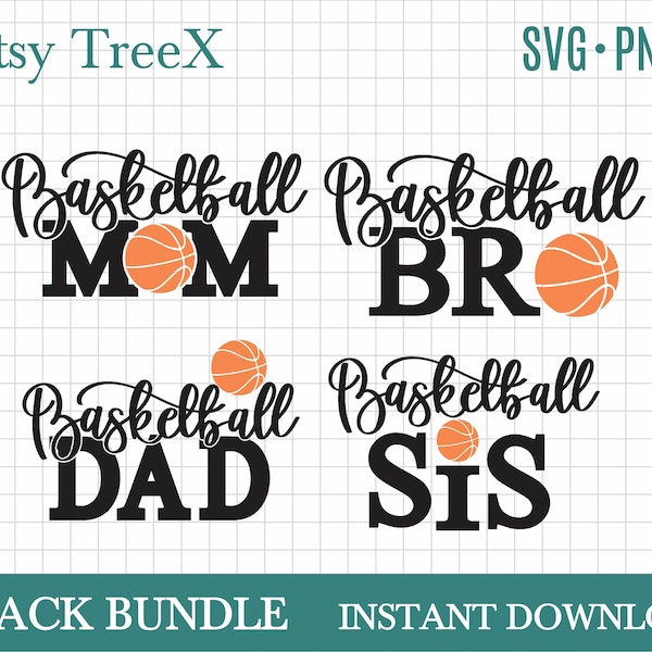Hand lettered Basketball SVG bundle by Oxee, basketball ball SVG, Cut File Cricut, basketball sis, basketball dad, mom, bro