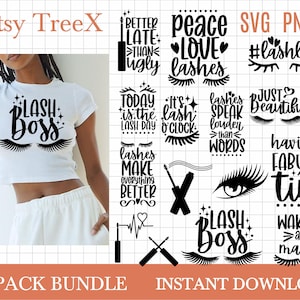 Funny lashes quotes SVG bundle, sarcastic lashes quotes svg, lash boss t shirt svg by Oxee, cricut svg, mascara silhouette
