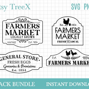 Farmers market SVG sign bundle by Oxee, general store sign, vintage farm market svg, farming svg