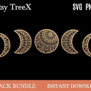 Phase lunaire SVG, svg de phase de lune par Oxee, art mural silhouette de lune svg, svg de lune marocaine, silhouette svg, cricut svg
