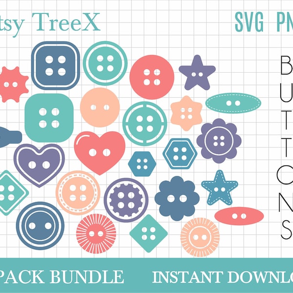 Buttons SVG bundle, hand drawn star button svg by Oxee, love heart button svg, flower shape button svg, cricut cut file