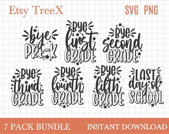 Goodbye School SVG Bundle: End of Year Shirt Designs (Digital Download)