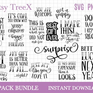 Lustige Geschenkanhänger SVG Bundle von Oxee, Merry Christmas Geschenkanhänger svg, sarkastische Weihnachten svg, Cricut Christmas tags SVG