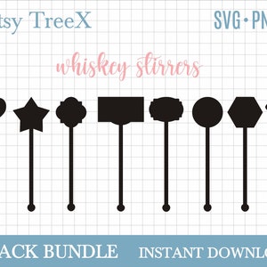 Whiskey drink stirrers SVG bundle, hand drawn svg by Oxee, cut file stirrers