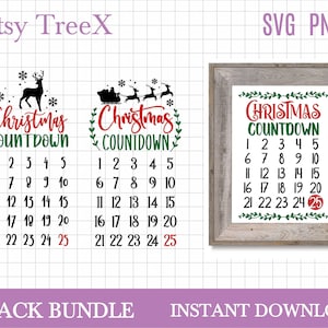 Christmas countdown SVG bundle by Oxee, Christmas calendar svg, Silhouette, Cricut SVG