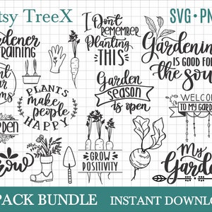 Hand lettered Gardening SVG bundle, garden sign svg, garden svg by Oxee, gardening tools, my garden sign svg