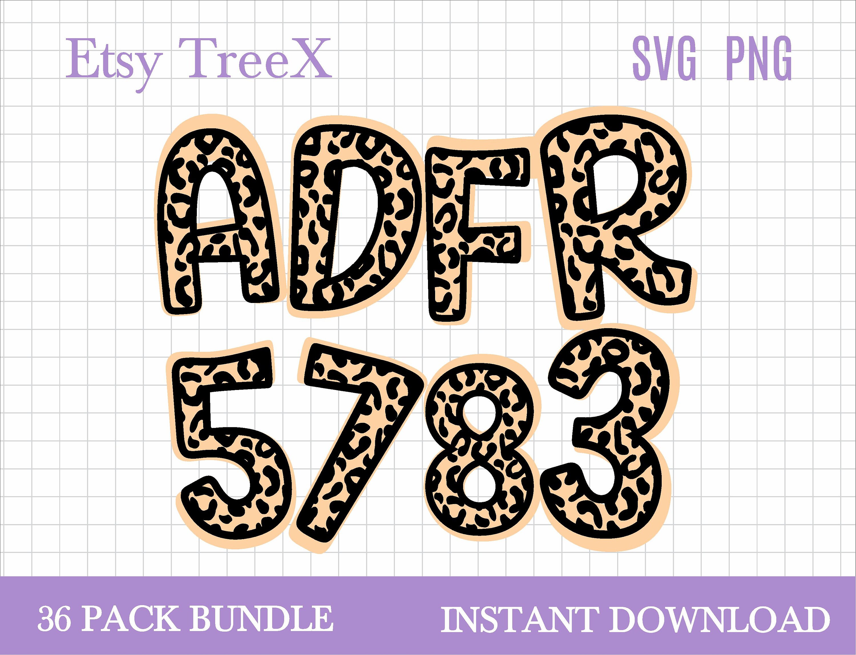 Leopard alphabet SVG bundle, leopard letters and numbers svg for cricut by Oxee, leopard print letters svg, leopard print numbers svg