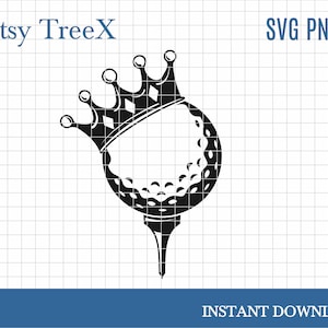 Golf ball with crown by Oxee, golf ball SVG, golf logo with crown