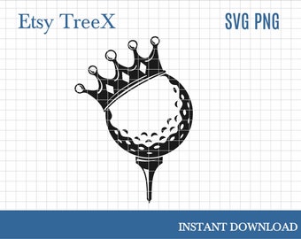 Golf ball with crown by Oxee, golf ball SVG, golf logo with crown