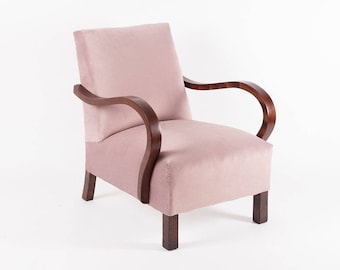 Reloved Armchair . Tea Rose  | Upholstered Vintage Chair | Lounge Chair | Restored Chair | Accent Chair | Pink | Rose | Modern Vintage