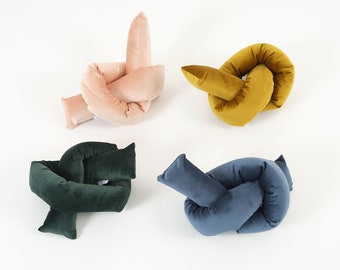 Velvet Knot Pillow | Decorative Throw Pillow | Knot Accent Pillow | Velvet Knot Cushion | Accent Pillow | Knot Decorative Cushion