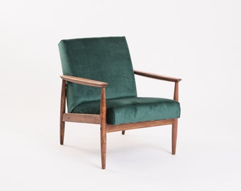 Fauteuil Reloved . | vert mousse foncée Chaise rembourrée | | de chaise Accent | vintage Chaise longue | Fauteuil rétro | Vintage moderne