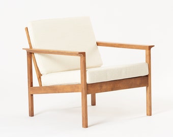 Reloved Armchair . Cream White | Vintage Chair | Accent Chair | Boucle Chair | Upholstered Restore | Mid Century Chair | Modern Vintage