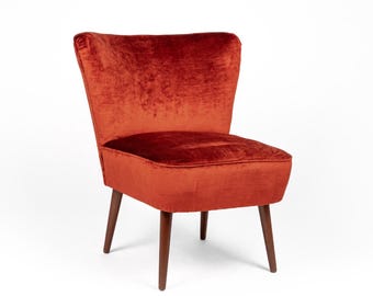 Reloved Chair . Bronze Orange | Upholstered Chair | Accent Chair | Lounge Chair | Retro Chair | Vintage | Velvet Chair | Modern Vintage