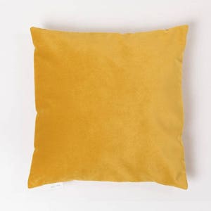 Velvet Touch Cushion . Royal Yellow Velvet Cushion Throw Pillow Velvet Pillow Pillow Case Decorative Pillow Accent Pillow image 3