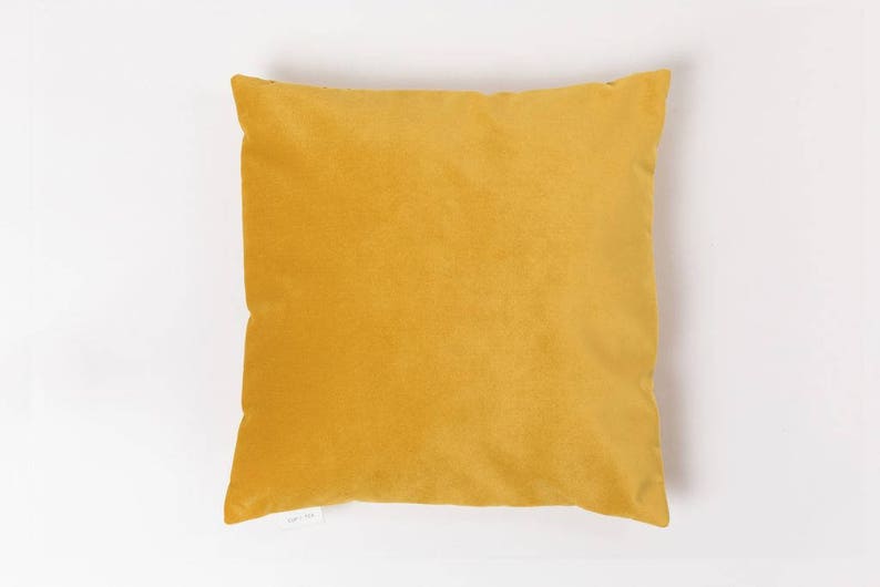 Velvet Touch Cushion . Royal Yellow Velvet Cushion Throw Pillow Velvet Pillow Pillow Case Decorative Pillow Accent Pillow image 3