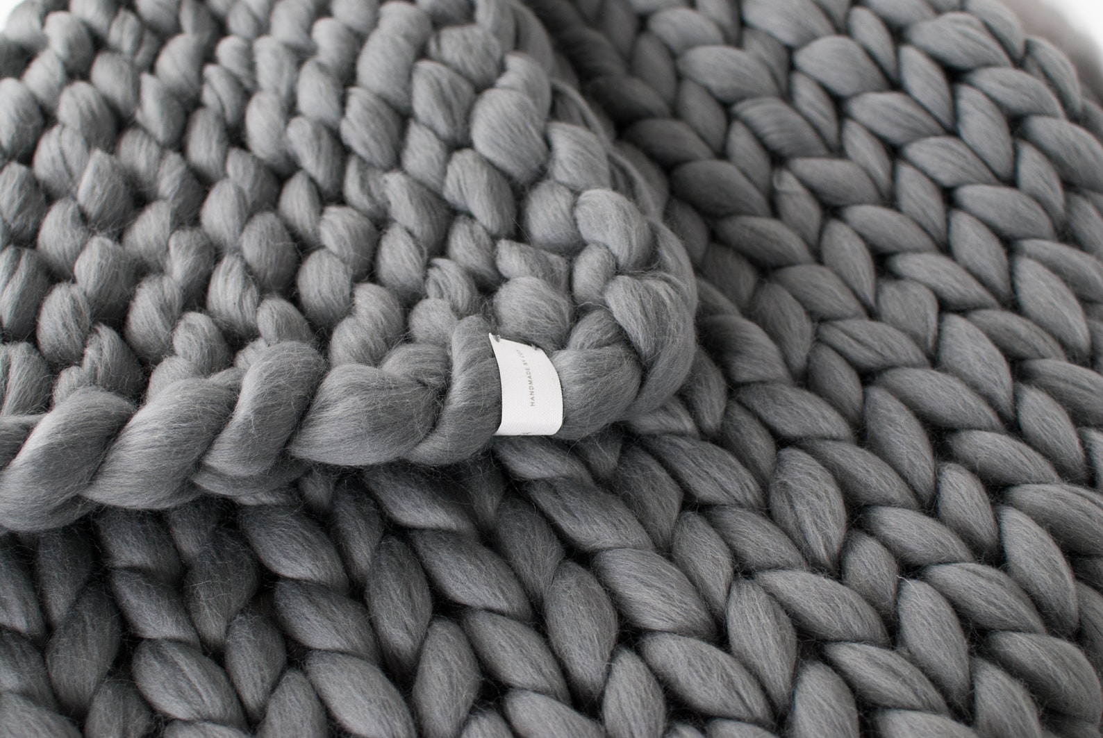 Chunky Knitted Blanket Grey Chunky Knit Blanket Merino Wool
